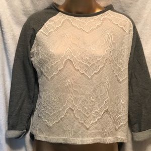 SOLD **H&M cute top with lace front, size 4